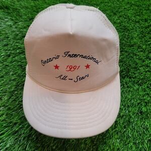 RARE VTG 1991 Dated Ontario All-Stars Foam Trucker Hat Rope Snapback 90s
